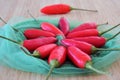 Group of hot red birds eye chilli close up Royalty Free Stock Photo