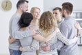 Group hug during therapy Royalty Free Stock Photo