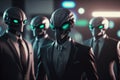 A group of humanoid aliens in tuxedos With Generative AI