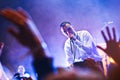 Group HURTS performs on MOST Festival 2013 July 2, 2013 in Minsk, Belarus Royalty Free Stock Photo