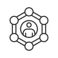 Group icon in line design. group, network, connection, teamwork, people, community, structure on white background vector. group Royalty Free Stock Photo