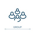 Group icon. Linear vector illustration. Outline group icon vector. Thin line symbol for use on web and mobile apps, logo, print Royalty Free Stock Photo