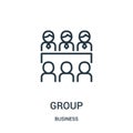 group icon vector from business collection. Thin line group outline icon vector illustration. Linear symbol for use on web and Royalty Free Stock Photo