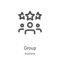 group icon vector from business collection. Thin line group outline icon vector illustration. Linear symbol for use on web and Royalty Free Stock Photo