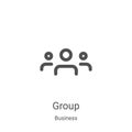 group icon vector from business collection. Thin line group outline icon vector illustration. Linear symbol for use on web and Royalty Free Stock Photo