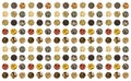 Group icons of nuts peppers peppers zebra seeds oats contrast pattern base base culinary