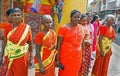 Group of Indian women at New Year celebration. Kochi, Kerala, In