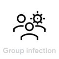 Group Infection Protection measures icon. Editable line vector.