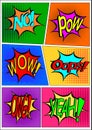 A group of interjections in the manner of a comic text Royalty Free Stock Photo