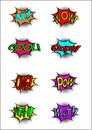 A group of interjections in the manner of a comic text Royalty Free Stock Photo