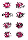 A group of interjections in the manner of a comic text Royalty Free Stock Photo