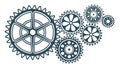 Group of Interlocking Gears, Complex Mechanical System, vector design Generative AI Royalty Free Stock Photo