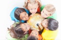 Group of international kids holding globe earth Royalty Free Stock Photo