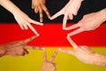 Group of international people showing peace sign Royalty Free Stock Photo