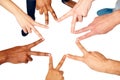 Group of international people showing peace sign Royalty Free Stock Photo