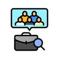 group interview interview job color icon vector illustration Royalty Free Stock Photo