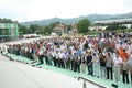 Large Group of Muslims, Islamic believers in prayer