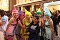 Group of Japanese cosplayers during Halloween in Dotonbori, Osaka, Japan