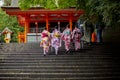 Group of japanese woman wearing tradition kimono clothes