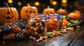 A group of jars of halloween candy Royalty Free Stock Photo