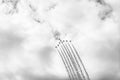 Group of jet air planes performing a display.. Royalty Free Stock Photo
