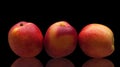 group of juicy peaches lying isolated Royalty Free Stock Photo