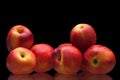 group of juicy peaches lying isolated Royalty Free Stock Photo