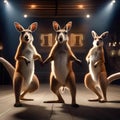 A group of kangaroos in party attire bouncing in excitement as the clock strikes midnight5