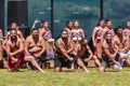 Maori men performing haka, New Zealand Royalty Free Stock Photo