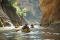 Group Kayaking Adventure in Serene River Canyon