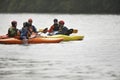 Groupof people kayaking in river Royalty Free Stock Photo