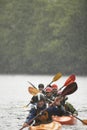 Groupof people kayaking in river Royalty Free Stock Photo