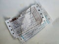 Group of Kengeri to Pandavapura and Pandavapura to Kengeri Blue and Brown Railway Ticket isolated in a white background