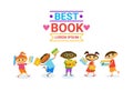 Group Of Kids With Books Reading Cute Children Happy Smiling Royalty Free Stock Photo