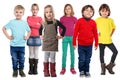Group of kids children little boys girls isolated on white Royalty Free Stock Photo