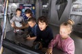 Children playing in bunker questroom Royalty Free Stock Photo