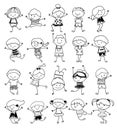 Group of kids,drawing sketch Royalty Free Stock Photo