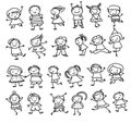 Group of kids,drawing sketch Royalty Free Stock Photo