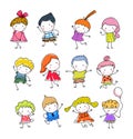 Group of kids,drawing sketch Royalty Free Stock Photo