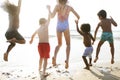 Group of kids enjoying their time at the beach