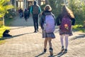 Group of kids going to school, education