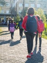 Group of kids going to school, education Royalty Free Stock Photo