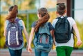 Group of kids going to school together. Royalty Free Stock Photo