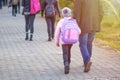 Group of kids going to school together, back to school Royalty Free Stock Photo