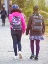 Group of kids going to school together, back to school Royalty Free Stock Photo