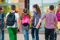 Group of kids going to school together. Royalty Free Stock Photo