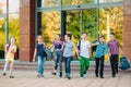 Group of kids going to school together. Royalty Free Stock Photo