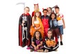 Group of kids in Halloween costumes Royalty Free Stock Photo