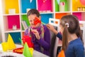 Group of kids having fun at birthday party Royalty Free Stock Photo