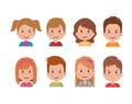 Group of kids little characters